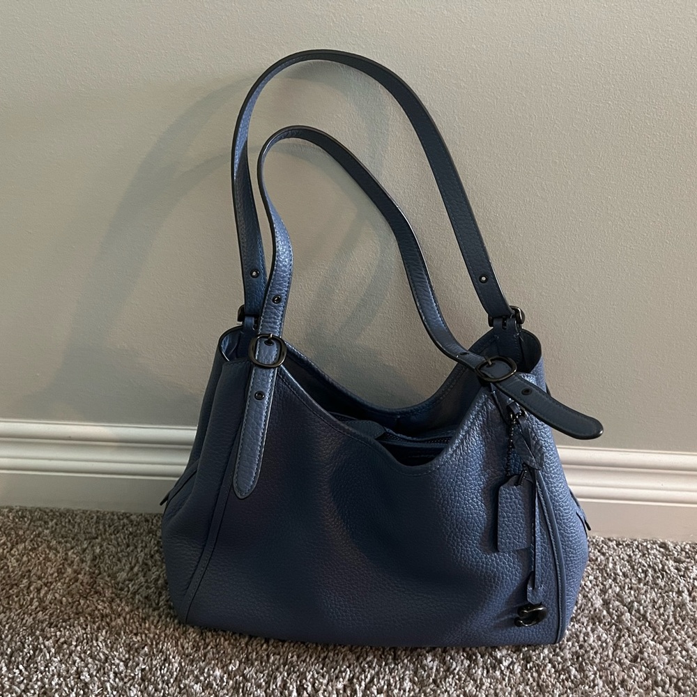 Coach Lori Shoulder Bag Pewter/Washed Chambray